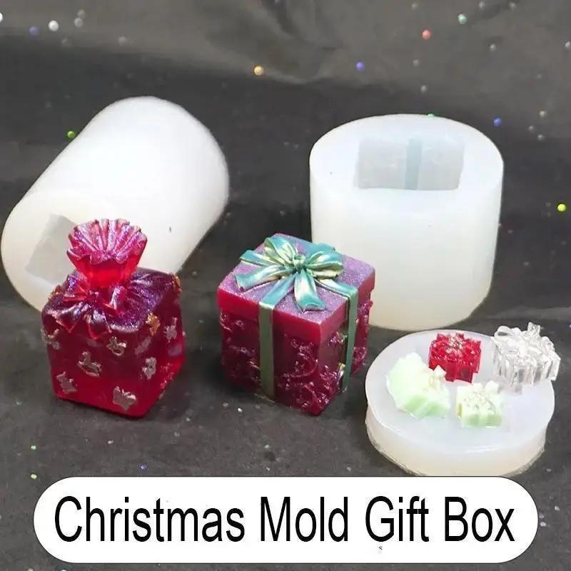 Christmas Mold Gift Box Silicone Mold Small Home Decoration Mold Resin Frosted Epoxy Resin Molds Resin Jewelry Molds