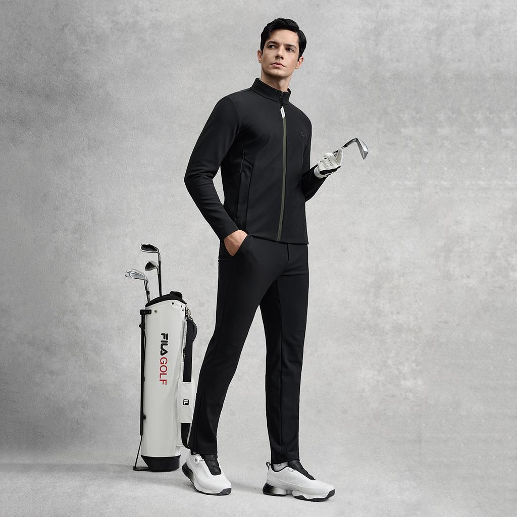 Fila Golf Series Casual Sports Classic Versatile Soft Stand Collar Windproof Standard Jacket Men Jackets A11M545501F-BK