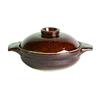 Saji Pottery Banko Ware Earthenware Pot, Single-Serving, Size 6, 700ml, Ame Glaze, Made In Japan, 21-92, Brown