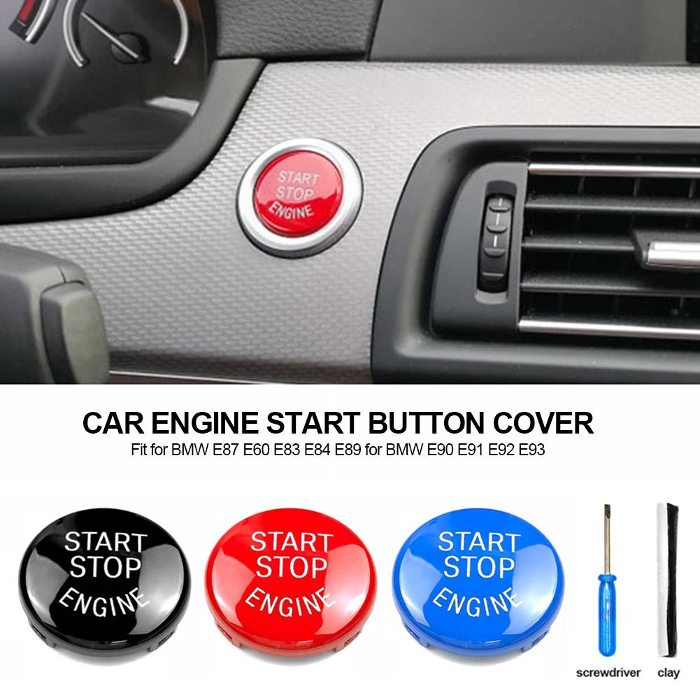 3Pcs Car Engine Start Button Replace Cover Stop Switch Accessories Decor Fit for BMW E87 E60 E83 E84 E89 for BMW E90 E91 E92 E93