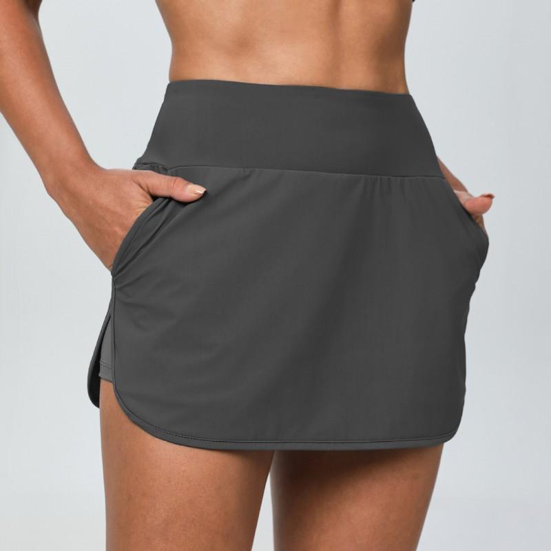 Womens Cooling UV Protection Tennis Skort With Built-in Shorts High Waist Stretch Sport Skirt Yoga Running