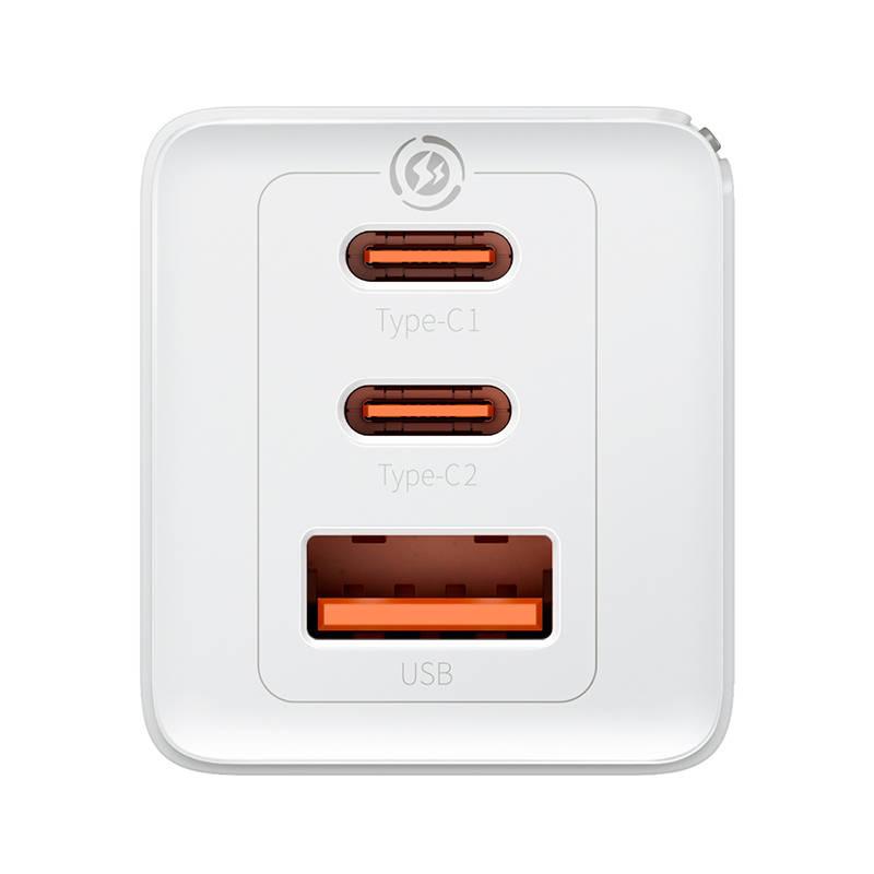 Ładowarka Sieciowa Baseus Gan5 Pro 2Xusb-C + Usb, 65W (Biała)