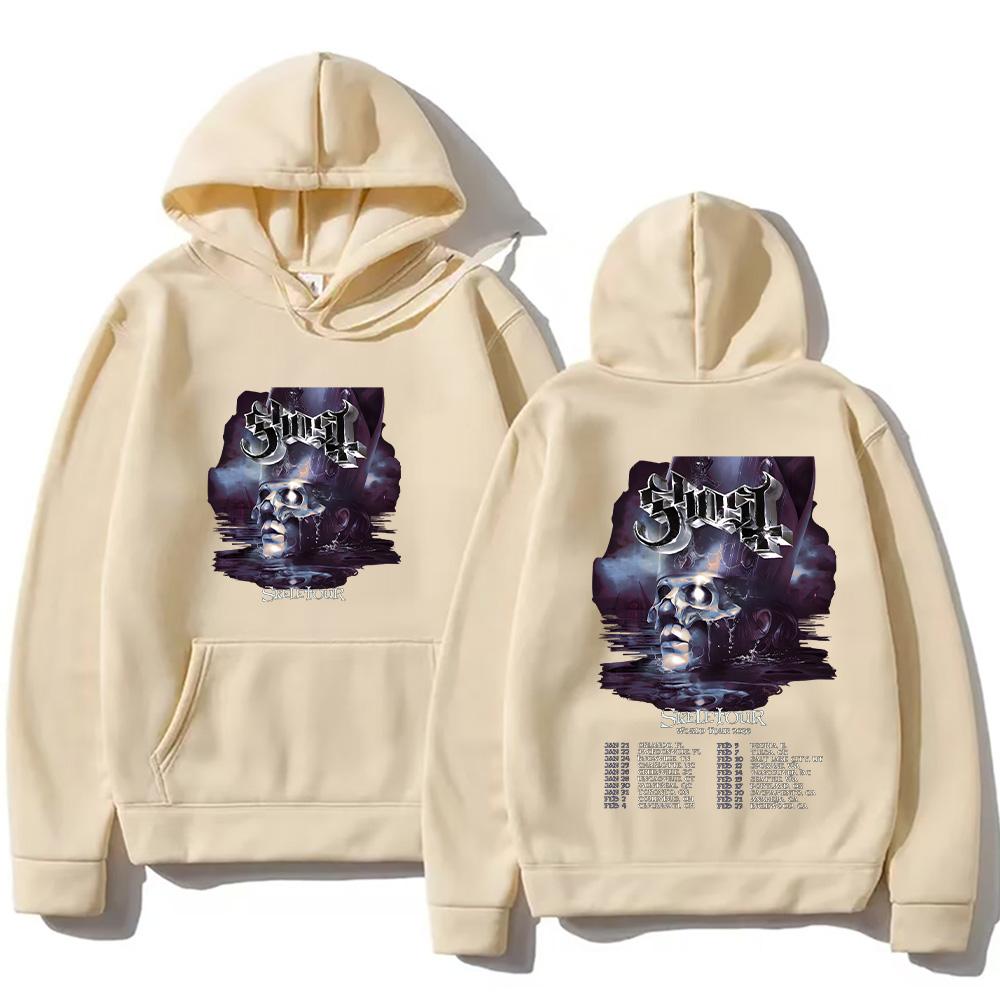 Band Ghost Skeletour World Tour 2026 Hoodies Men's Clothing Harajuku Gothic Retro Sweatshirt Casual Unisex Pullovers