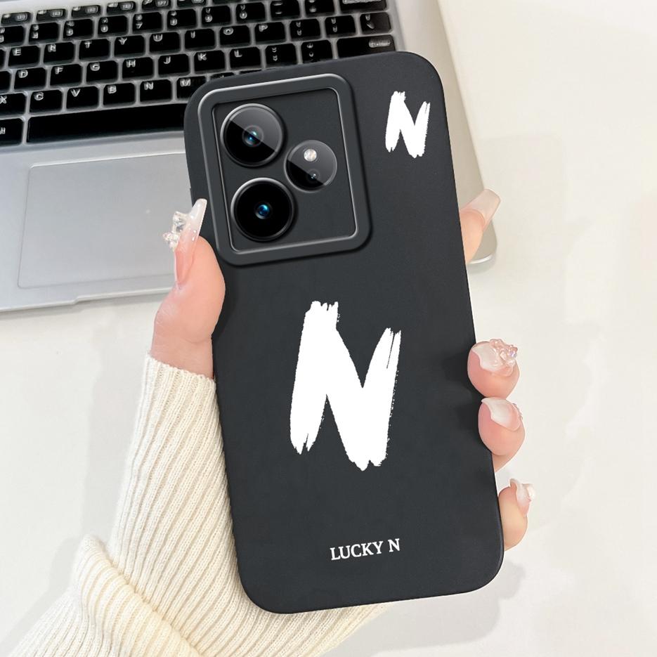 Чехол для Realme GT7 5G RMX5061 Милый Чехол с Счастливыми Буквами Мягкий ТПУ Матовый Чехол для Телефона Для Realme GT 7 Pro GT7 T 7T GT7T Fundas Coque