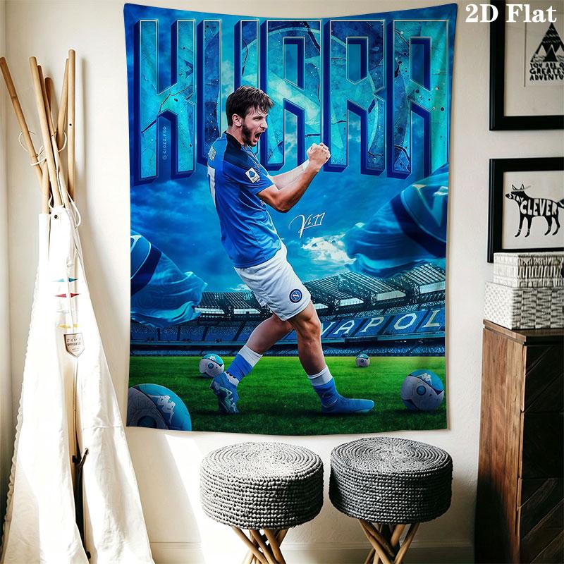 SSC Napoli Wall Hanging Printed Fabric Blanket Decorative Tapestries for Bedroom Living Room Home Decor