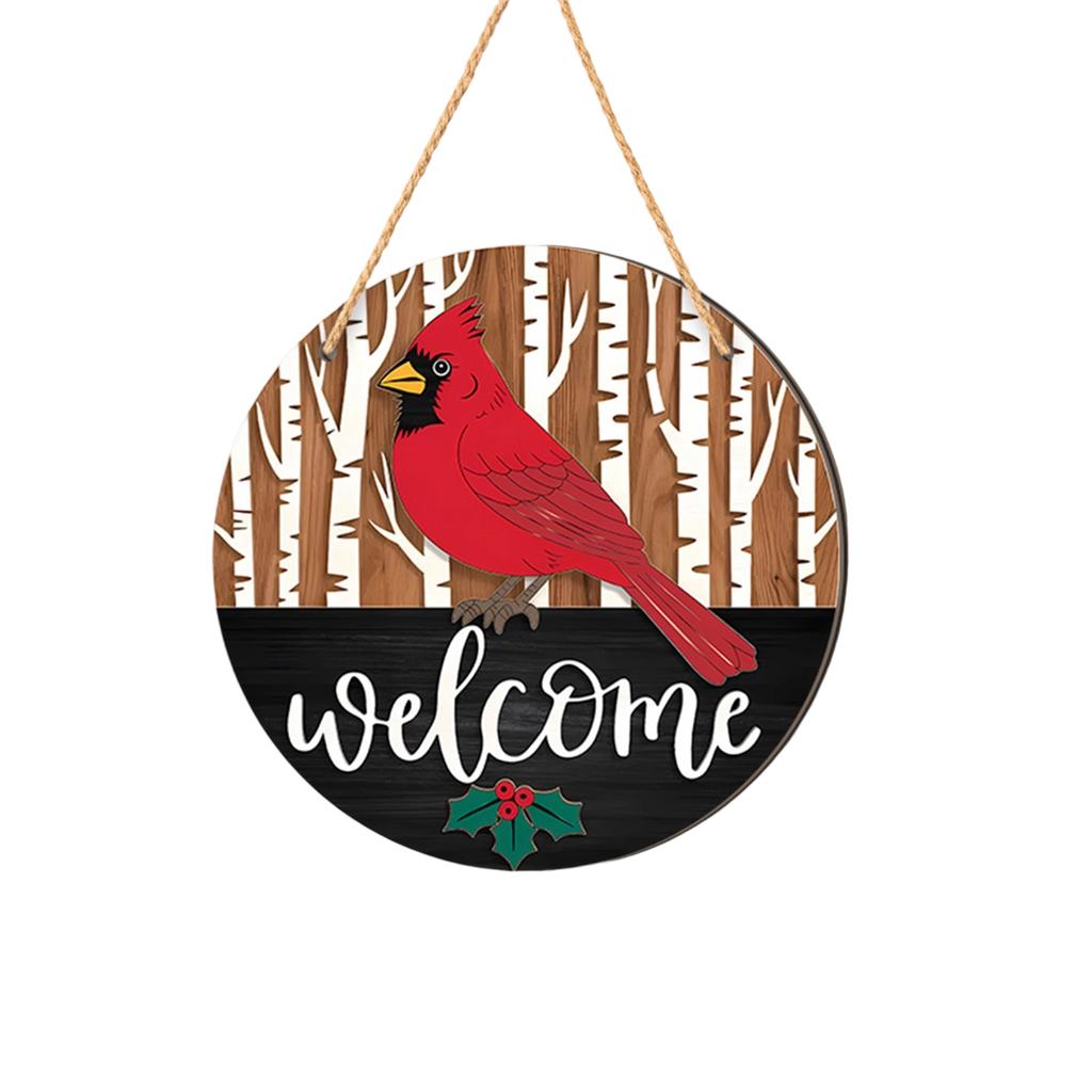 Christmas Christmas Tree Welcome Sign 2D Flat Wooden Holiday Party Hanging Sign Ornaments