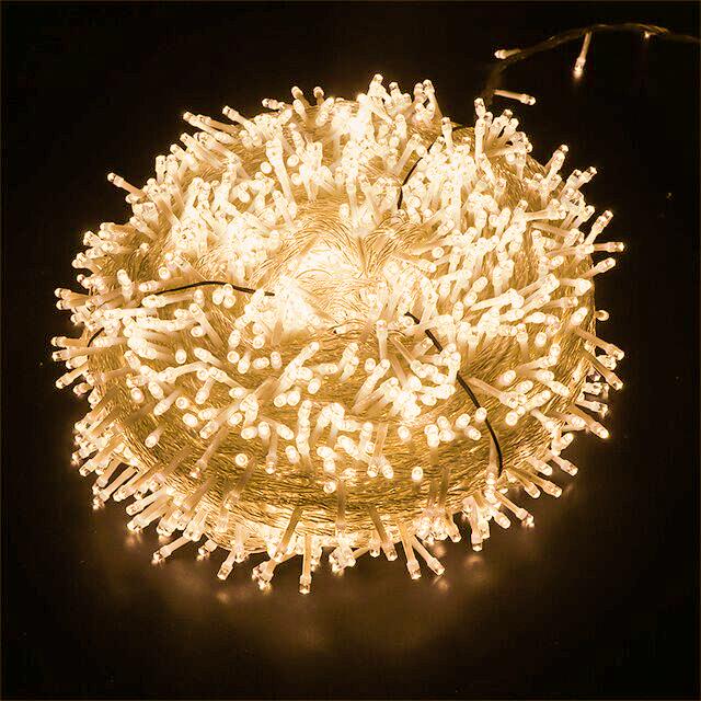 Рождественские огни 10 м, 20 м, 30 м, 40 м, светодиодные уличные гирлянды, 8 режимов для свадебной вечеринки, сада, заднего двора, праздничные огни, 220 В, вилка европейского стандарта