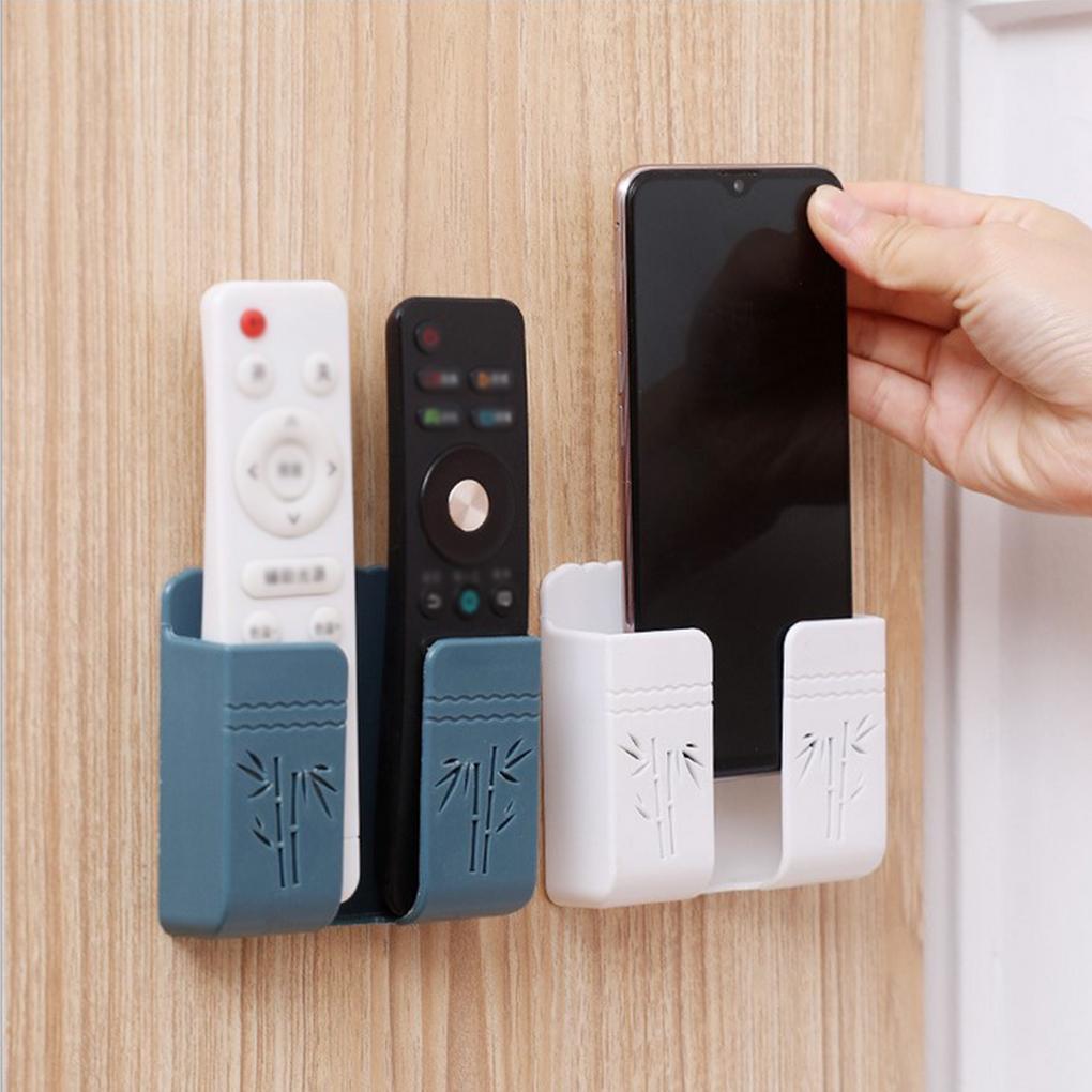 Phone Storage Organizer Universal Sticky Wall Shelf Multi-functional Seamless Style Sundries Holder for Bedside Control