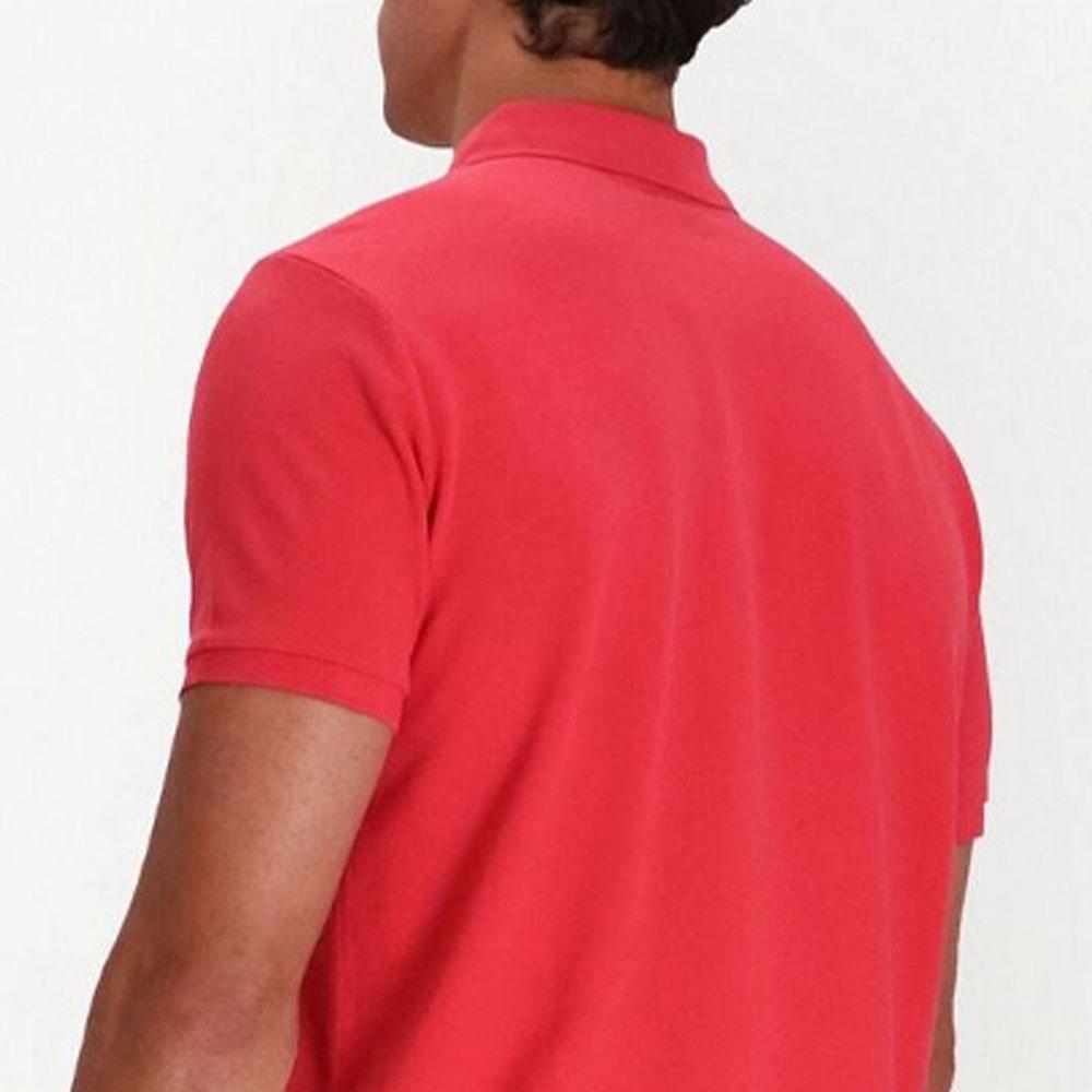 Polo Ralph Lauren SS23 Однотонная футболка-поло с принтом логотипа, короткий рукав, мужские топы, Красный 710680784-278