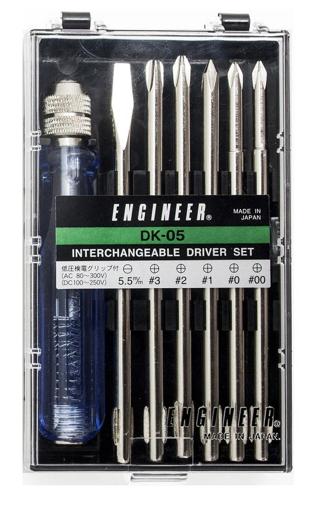 ENGINEER Interchangeable Screwdriver Set with Electrical Testing Grip DK-05 7-Piece Low-Voltage