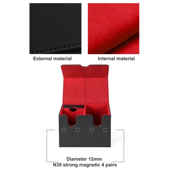 Чехол для колоды магнитных карт, многофункциональный чехол из искусственной кожи TCG, держатель для торговых игровых карт, органайзер, большая вместительная коробка для хранения спортивных игральных карт