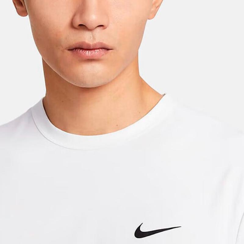 Nike Логотип Тренировочная Удобная Футболка с Круглым Вырезом и Коротким Рукавом, Трикотажные Шорты с Цветными Блоками, Повседневный Спортивный Комплект, Мужские Комплекты DV9840-100+DH7161-010