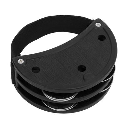 Пластиковый тамбурин для ног, обучающая игрушка для ног, с металлическим колокольчиком, ударный инструмент, черный