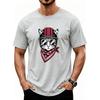 Men's Motorcycle Cat T-Shirt Cotton Biker Cat Graphic Tee Loose Fit Crew Neck Short Sleeve, Ant