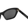 Fendi Retro Minimalist Versatile Cat Eye Sunglasses Unisex sunglasses Black FE40205F