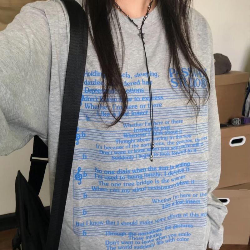 2KWEIRD Хлопковое худи с надписью Женское с длинным рукавом, с круглым вырезом, повседневное, оверсайз, топы в стиле Y2k, одежда для подростков, японская мода, толстовки Y2k