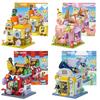 SEMBO Original SpongeBob DIY Building Blocks Street View Store Series Mr. Krabs Patrick Squidward Assembly Model Doll Block Toys