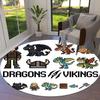 How Train Dragon Round Area Rug Carpet Rug For Living Room Bedroom Sofa Playroom Decor Nonslip Floor Mat
