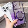 KEYSION Glitter Jewelled Magnetic Phone Case for Redmi Note 13 4G 13 Pro+5G Mirror Stand Shockproof Cover for Xiaomi POCO X6 M6 Pro