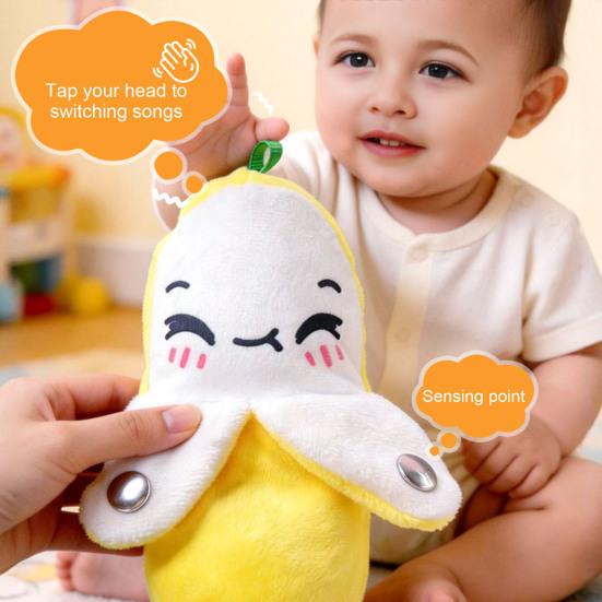 Interactive Music Plush Toy for Kids, Banana Fruit Induction Toy, Musical Sensory Stuffed Animal, Dual Mode Rhythm Game, Christmas Birthday Gifts