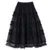 Xitao Lace Patchwork Gauze Elastic Waist Skirt ZMY1216