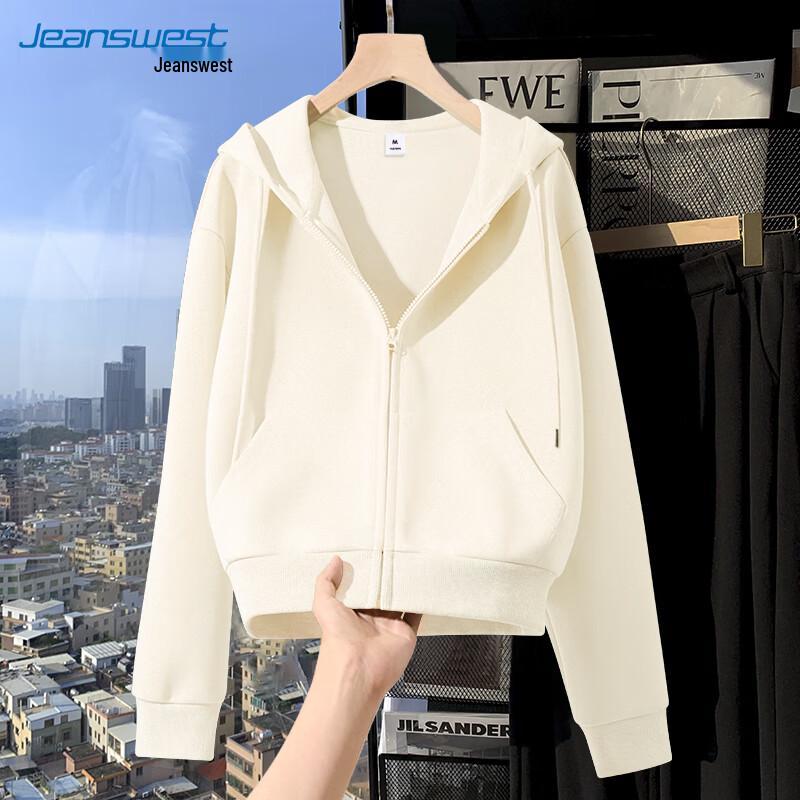 JEANSWEST Women's Loose Hooded Zip-Up Sweatshirt