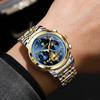 BINBOND Luxury Quartz Watch For Men Vintage Luminous Waterproof Chronograph Men's Watch Business Sport Fashion Casual Reloj+Box