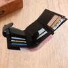 Мужской кошелек из искусственной кожи с RFID-защитой, короткий, на две складки, минималистичный, тонкий, винтажный, для переднего кармана, противоугонный, держатель для кредитных карт