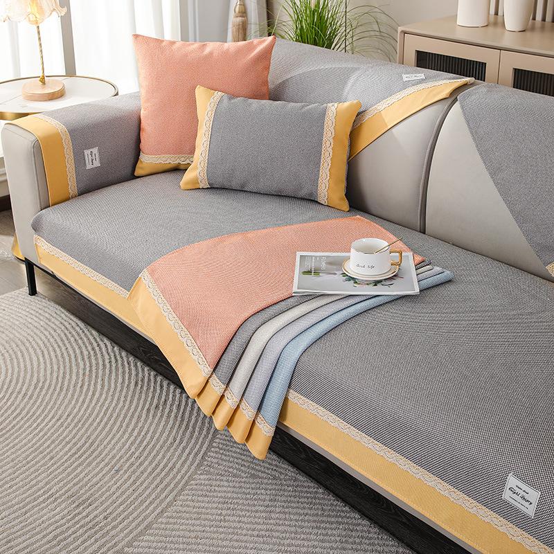 Сплошной цвет, высококачественный чехол для диванной подушки, тканевое полотенце, нескользящее, простой, современный, приятный для кожи, четырехсезонный, универсальный спинка
