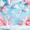 6PCS Double Layers Butterfly Hanging Decoration Multicolor Decorative Butterfly  Party Supplies