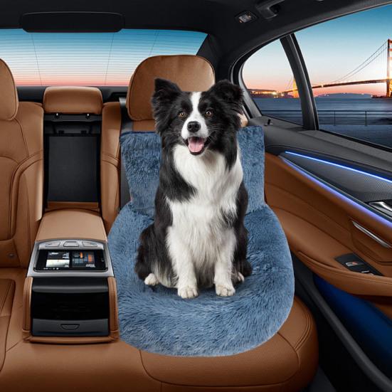Мягкое моющееся автомобильное сиденье для собак, бустер для домашних животных с поводком безопасности, плюшевая бархатная переноска для щенков, кровать для путешествий в машину для маленьких, средних и больших собак