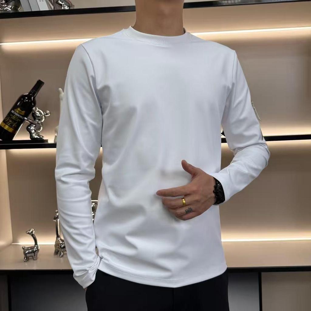 Мужская спортивная футболка с длинным рукавом и круглым вырезом, быстросохнущая, на весну и осень, приятная к коже и удобная