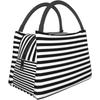 Черно-белые полоски зебры термосумка для ланча портативная водонепроницаемая современная сумка с принтом индивидуальности многоразовая изолированная сумка для бенто