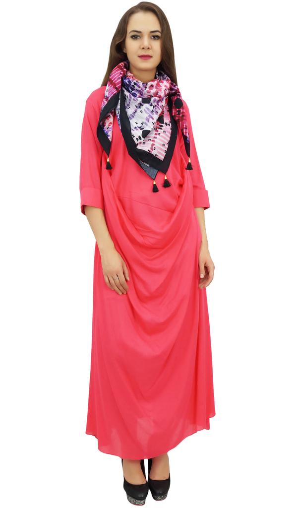 Bimba Дизайнерское женское платье-хомутик макси черного цвета с напечатанным шарфом-кисточкой - 10