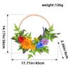 Spring Wreath for Front Door Farmhouses, Wood Bead Wreath with Artificial Flower Leaf, Spring Summer Wreath for Wedding