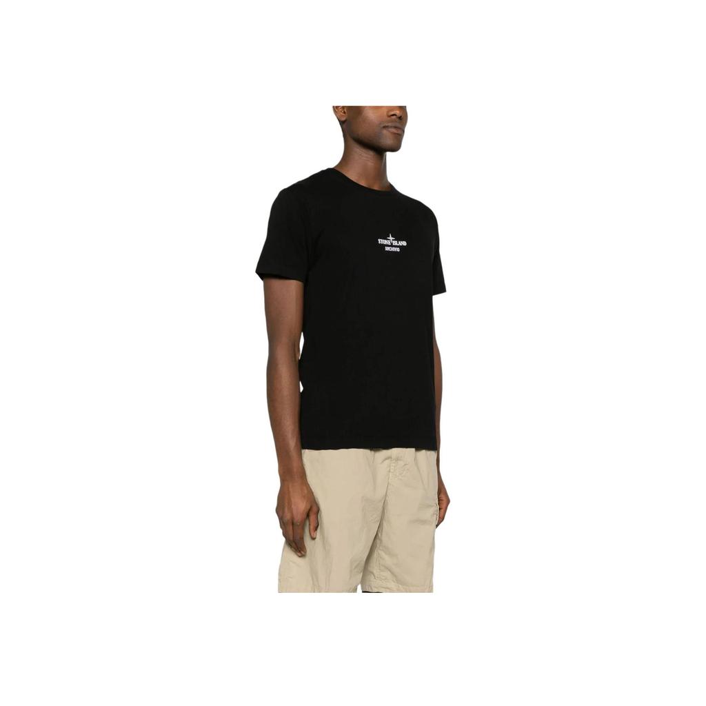 STONE ISLAND Архивная футболка черная мужская топы 80152NS91-V0029
