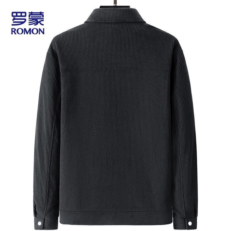 ROMON Men's Corduroy Collared Jacket