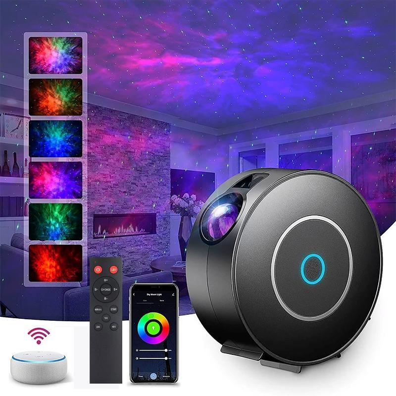 Smart Star Projector With App Voice Control Remote Rgb Lighting Perfect For Bedroom Home Party Night Ambient Light