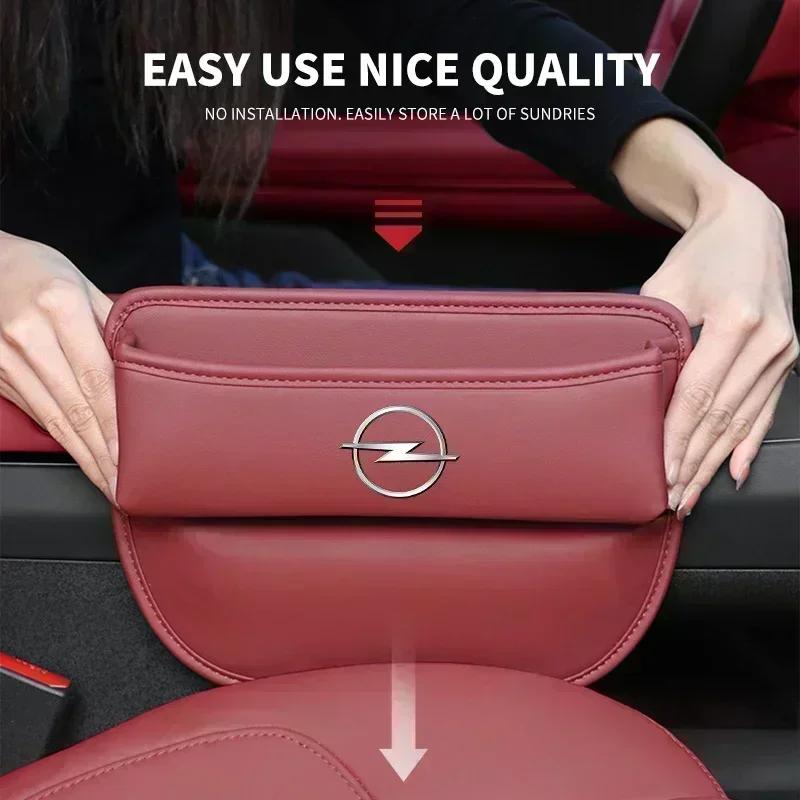 VKXG1 Leather Car Crevice Side Storage Pocket For Opel Astra H G J Insignia Mokka Zafira Corsa Vectra C D Antara Combo Accessories