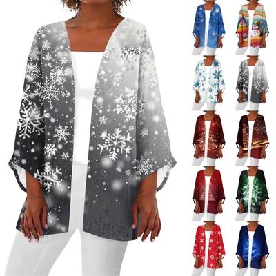 Женская повседневная модная легкая куртка средней длины с принтом, кардиган