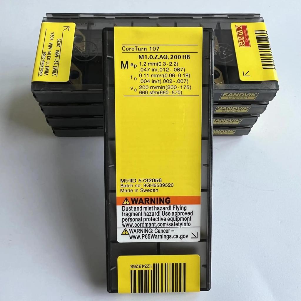 Original Sandvik / VBMT110304-MM 2025  / CNC Lathe Carbide Blade 10 PCS