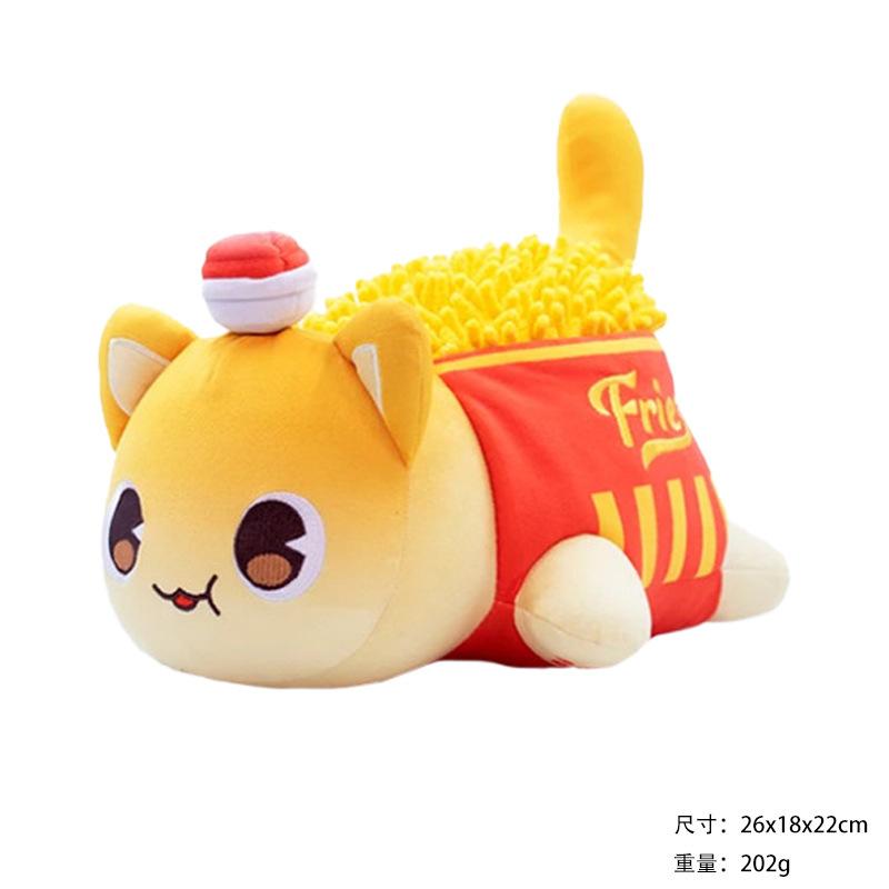 Плюшевая игрушка Aphmau, горячо продаваемая, кошка, плюшевая игрушка, кукла, бургер, картофель фри, кошка, мягкая подушка
