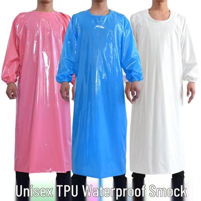 Пищевой ТПУ Водонепроницаемый и Маслостойкий Кислотостойкий Рабочий Фартук с Длинным Рукавом для Бойни