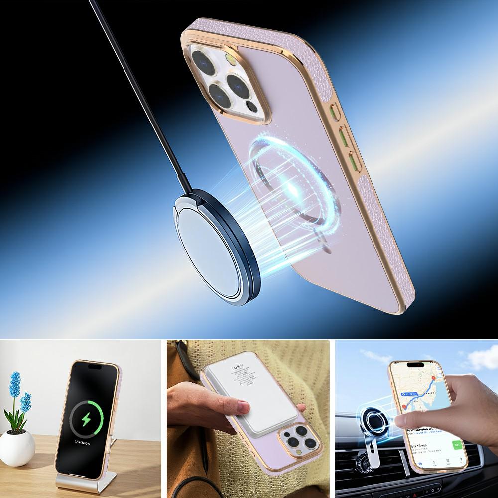 For iPhone 16 Pro Max Magnetic Case Electroplating Anti-Drop TPU+PC Phone Back Cover