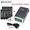 PALO Intelligent Battery Charger For 1.2v AA/AAA Ni-CD Ni-MH Battery with LCD Display+8PCS AAA Rechargeable Batteries