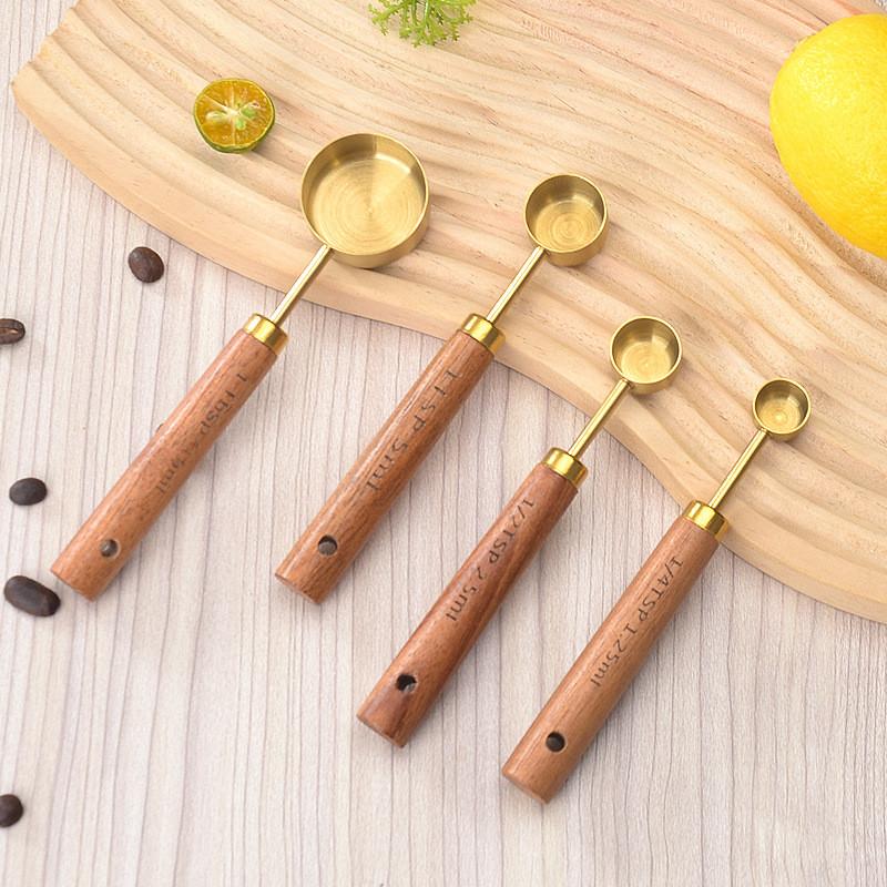Gold Plated Baking Measuring Tools Set With Hightemperature Resistant Stainless Steel For Cooking