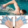1Pair Silicone Swim Fin, Mesh Gloves and Swimming Training Equipment for Outdoor Diving and Swimming Training, Half Finger Fins