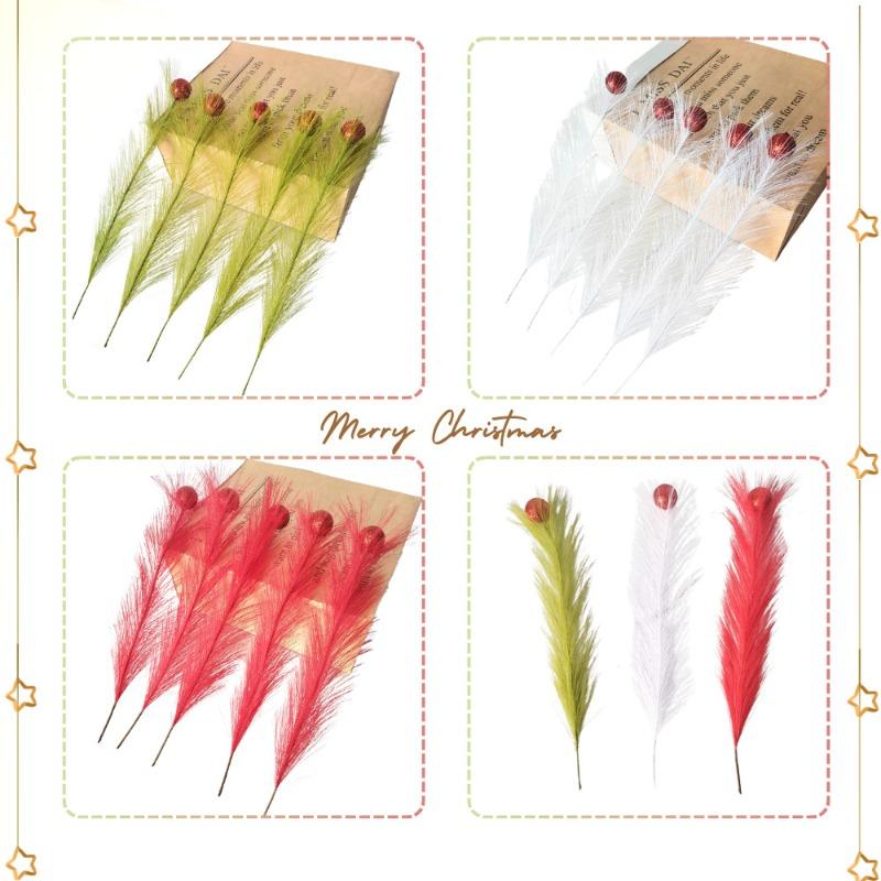 Christmas reed decorative cuttings DIY modeling elf ball Green badminton simulation Pampas grass