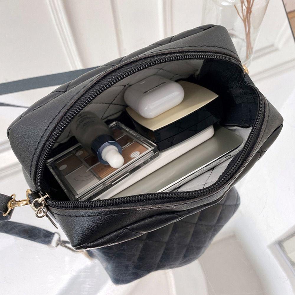 Small Lingge Embroidery Fashion Crossbody Women Messenger Bag PU Leather Shoulder Bag Handbags