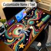 Astronaut Space Theme Personalized Mouse Pad Custom Name Text Non Slip Desk Pad For Laptop Office Desktop